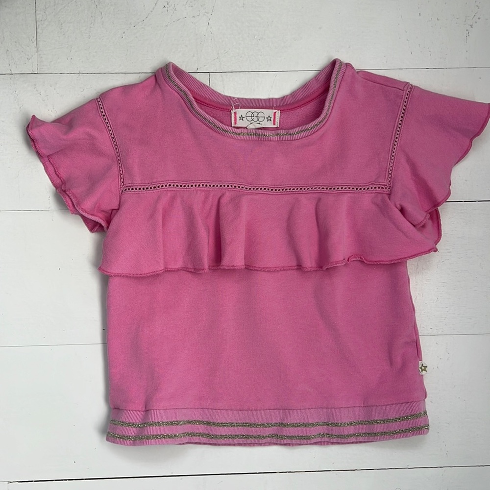 EGG girls size 4 ruffled t shirt
